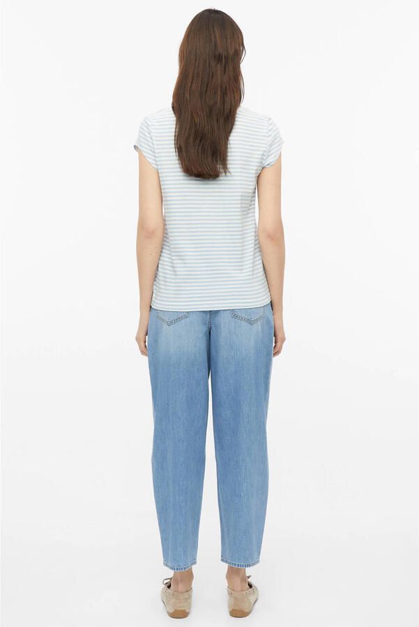 S.Oliver regular fit gestreept T-shirt lichtblauw