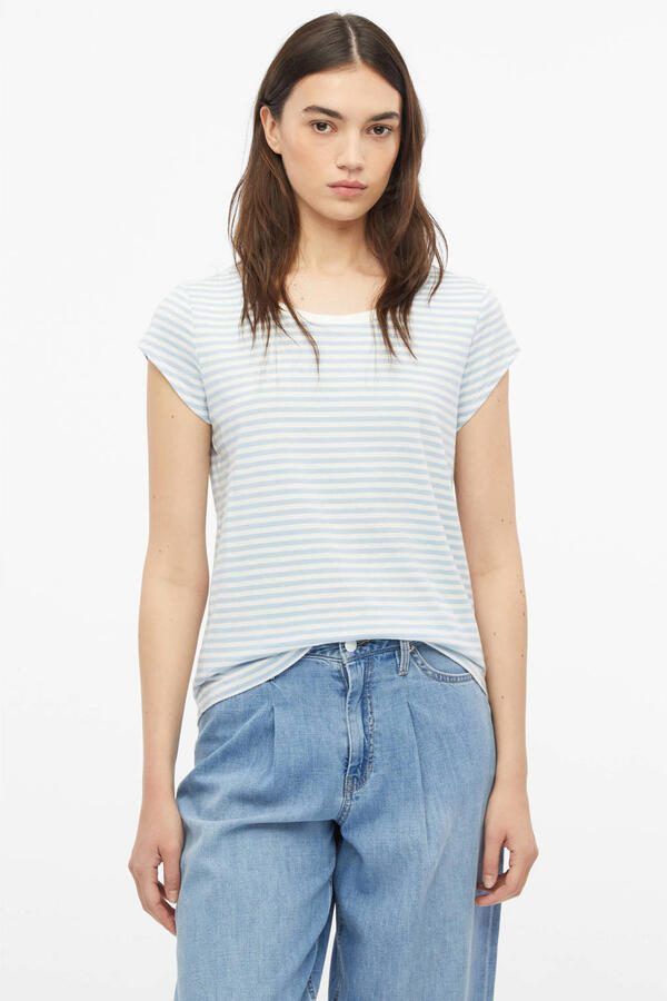 S.Oliver regular fit gestreept T-shirt lichtblauw - Foto 2