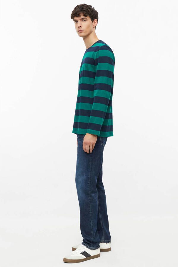 S.Oliver regular fit gestreepte longsleeve donkergroen - Foto 3