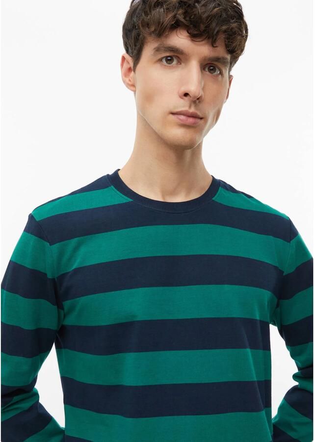 S.Oliver regular fit gestreepte longsleeve donkergroen - Foto 2