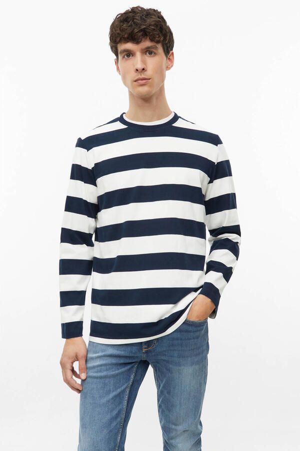 S.Oliver regular fit gestreepte longsleeve wit