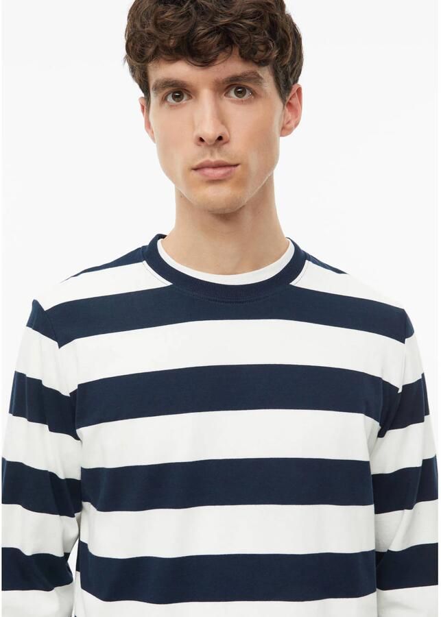 S.Oliver regular fit gestreepte longsleeve wit - Foto 2