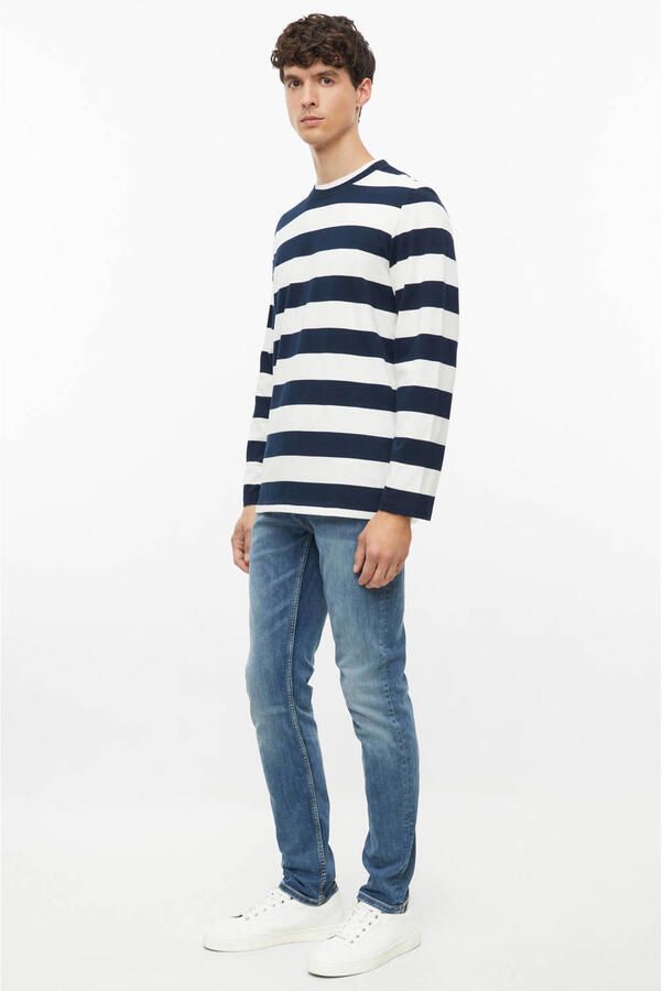 S.Oliver regular fit gestreepte longsleeve wit - Foto 3
