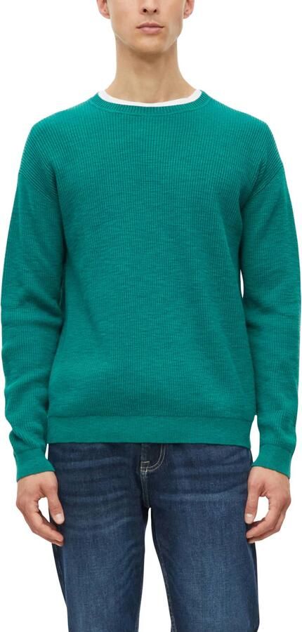 S.Oliver regular fit katoenen gebreide trui groen