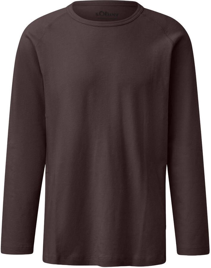 S.Oliver regular fit longsleeve donkerbruin