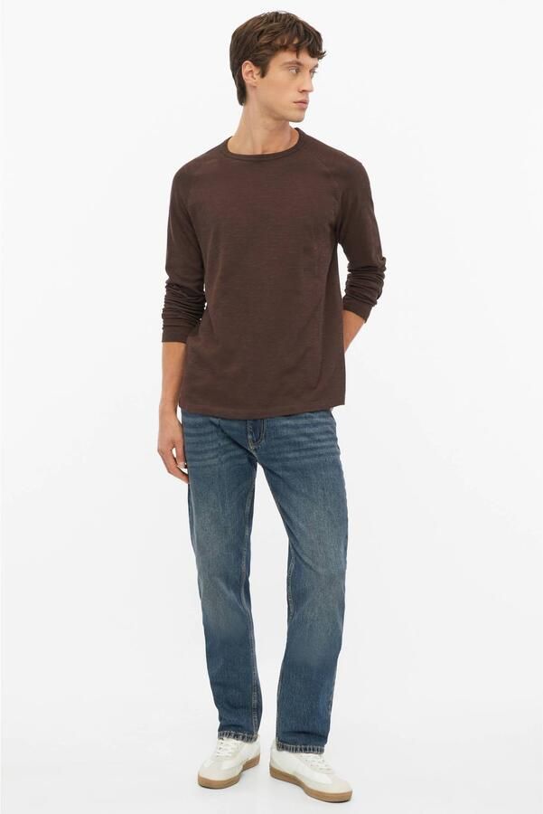 S.Oliver regular fit longsleeve donkerbruin - Foto 2