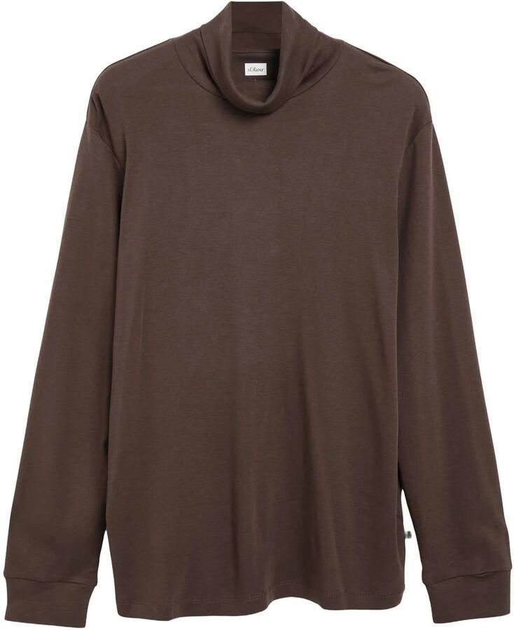 S.Oliver regular fit longsleeve donkerbruin