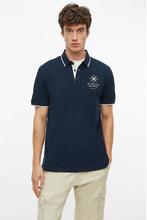 S.Oliver regular fit polo blauwzwart