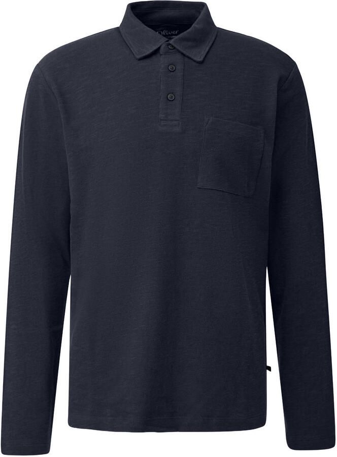 S.Oliver regular fit polo blauwzwart