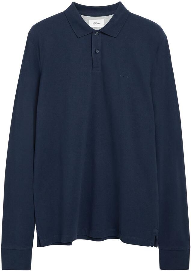 S.Oliver regular fit polo blauwzwart