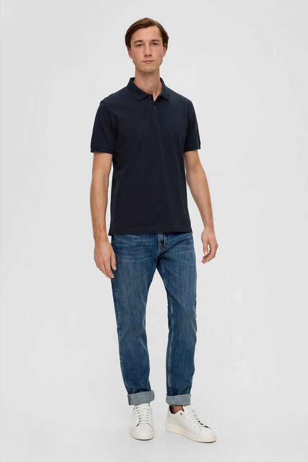 S.Oliver regular fit polo met logo donkerblauw
