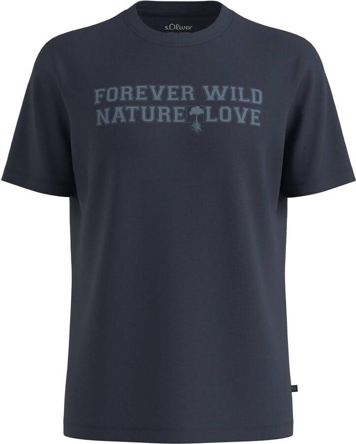 S.Oliver regular fit T-shirt blauwzwart
