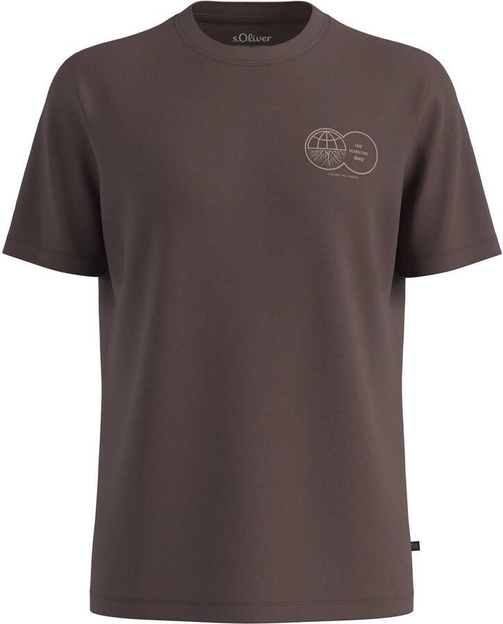 S.Oliver regular fit T-shirt donkerbruin
