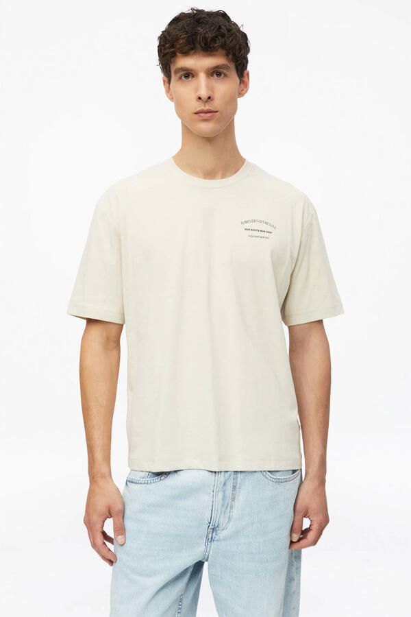 S.Oliver regular fit T-shirt met backprint ecru