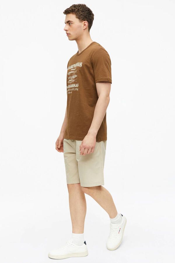 S.Oliver regular fit T-shirt met print bruin - Foto 2