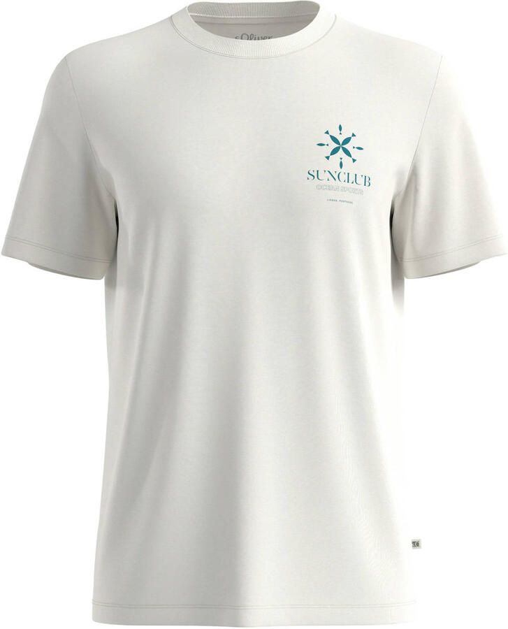 S.Oliver regular fit T-shirt met print wit