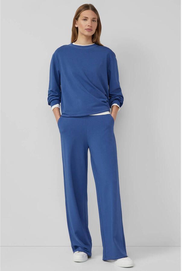 S.Oliver regular high waist casual broek blauw