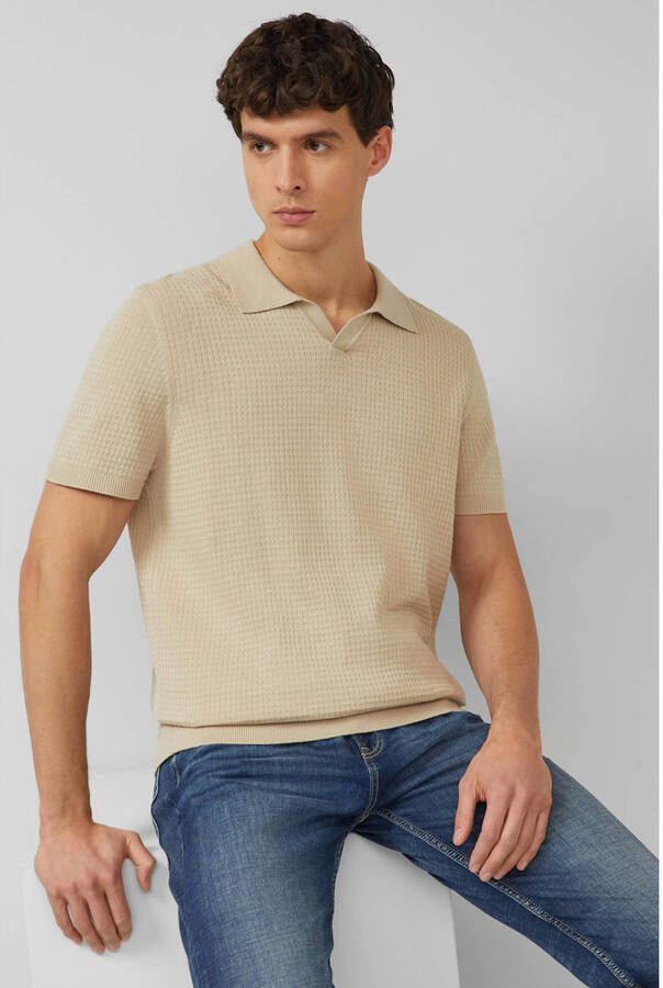 S.Oliver regular polo gebreid beige - Foto 2