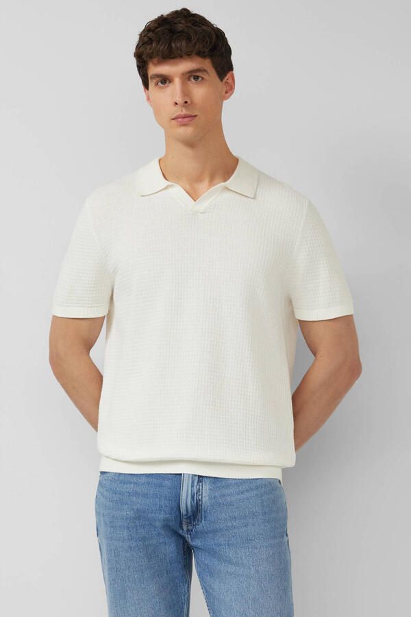S.Oliver regular polo gebreid wit