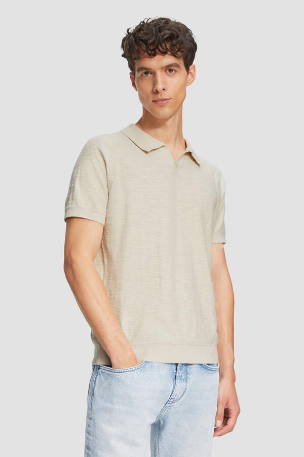 S.Oliver RED LABEL Regular fit poloshirt met structuur van vlamgaren - Foto 2