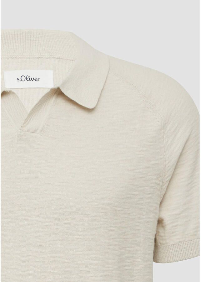 S.Oliver RED LABEL Regular fit poloshirt met structuur van vlamgaren