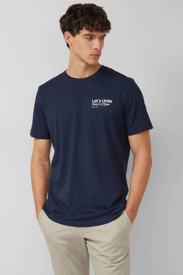 S.Oliver regular T-shirt donkerblauw
