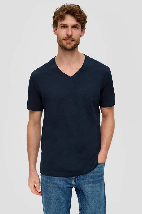 S.Oliver regular T-shirt donkerblauw (set van 2)