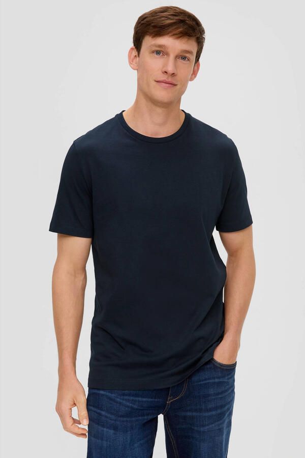 S.Oliver regular T-shirt donkerblauw (set van 2)