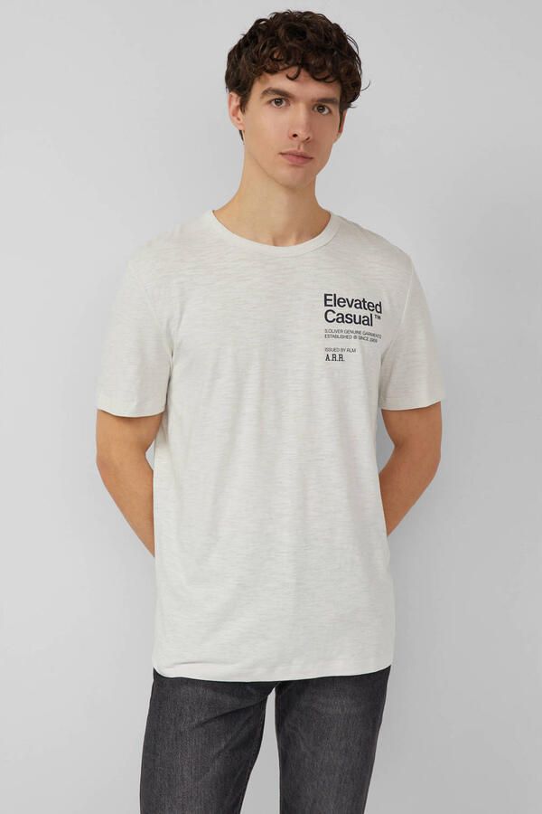 S.Oliver regular T-shirt ecru