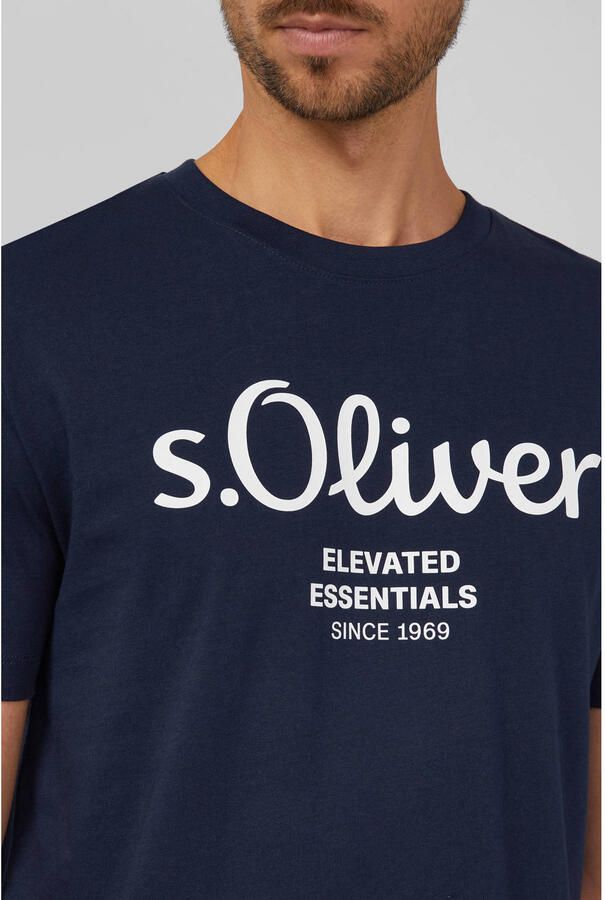 S.Oliver T-shirt met grote logoprint in 2-pack (2-delig)