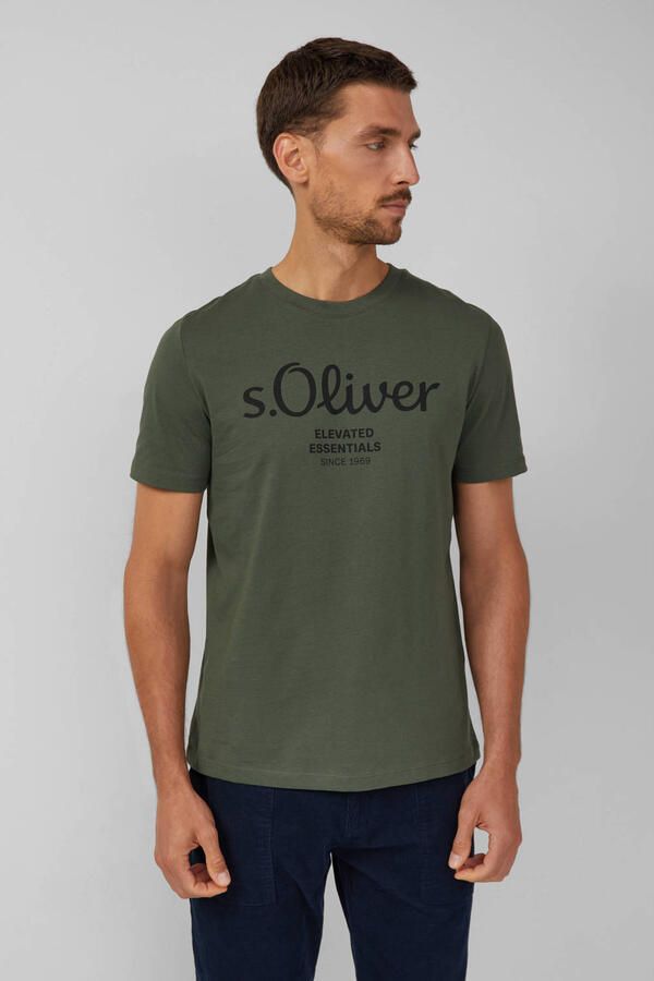 S.Oliver T-shirt met grote logoprint in 2-pack (2-delig) - Foto 2
