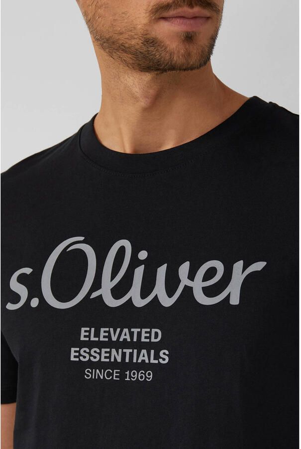 S.Oliver T-shirt met grote logoprint in 2-pack (2-delig)