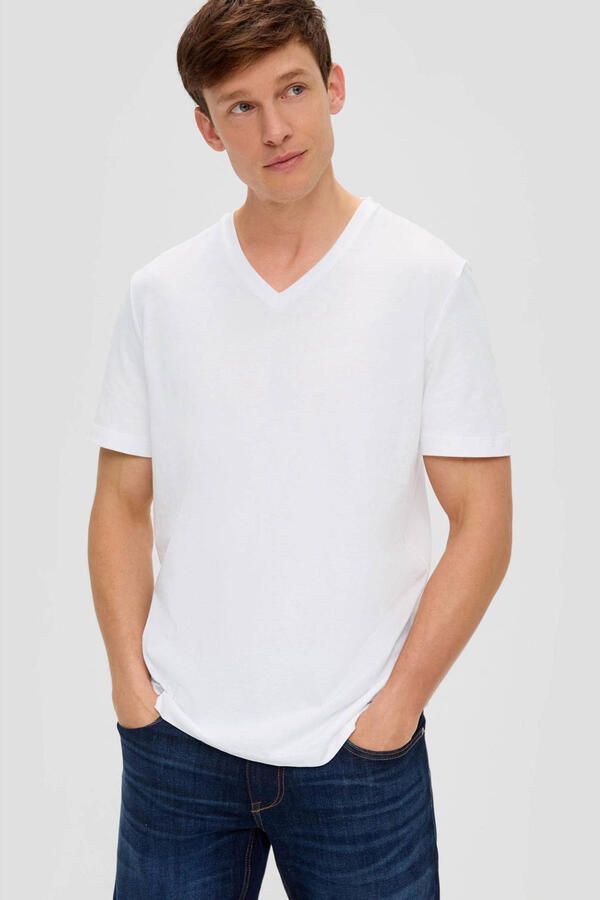 S.Oliver regular T-shirt wit (set van 2) - Foto 2