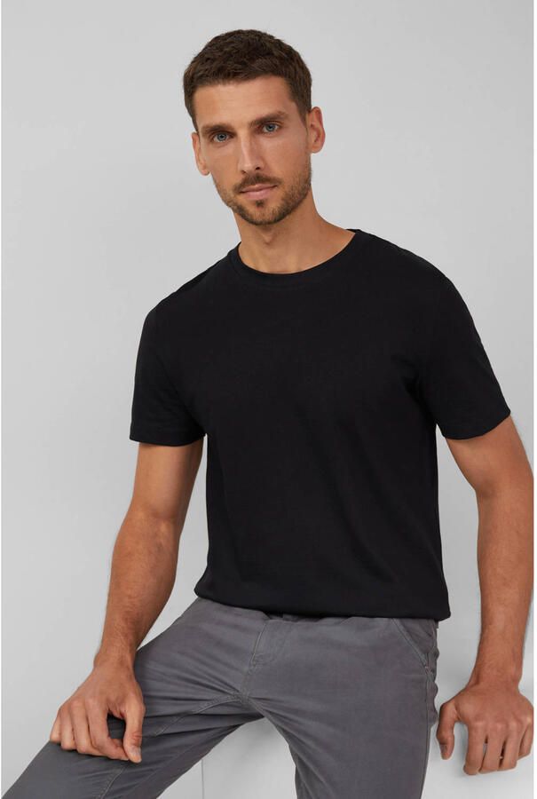 S.Oliver regular T-shirt zwart (set van 5)