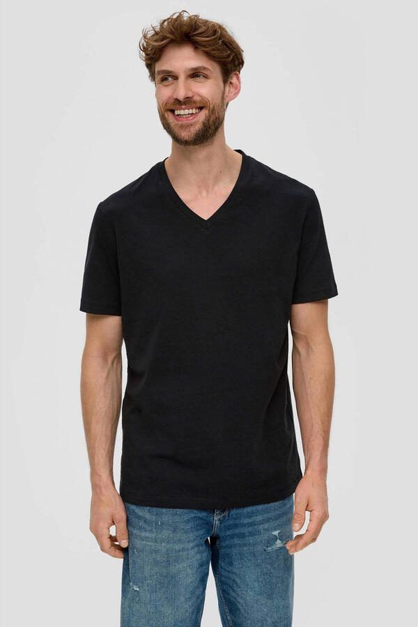 S.Oliver regular T-shirt zwart (set van 2)