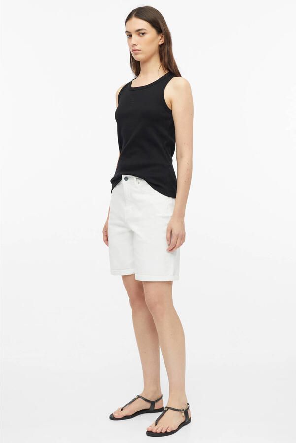 S.Oliver regular waist loose fit korte broek wit - Foto 3