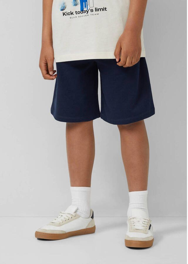 S.Oliver regular waist sweatshort donkerblauw