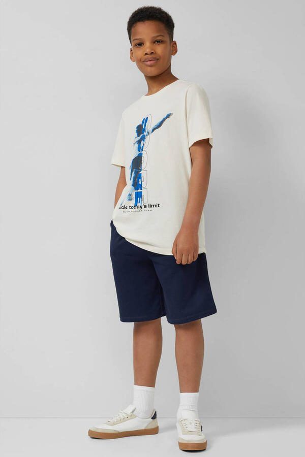 S.Oliver regular waist sweatshort donkerblauw - Foto 3