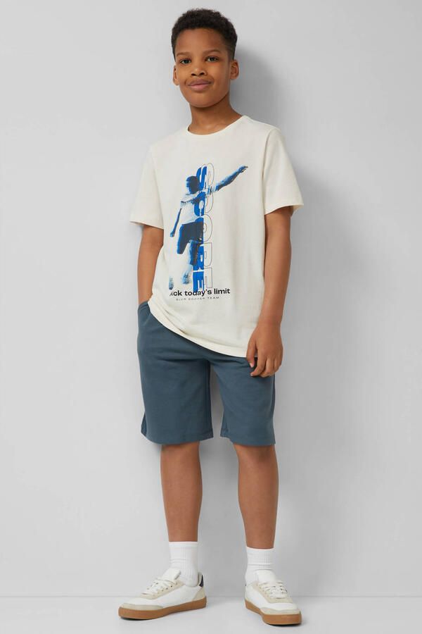 S.Oliver regular waist sweatshort grijsblauw - Foto 2