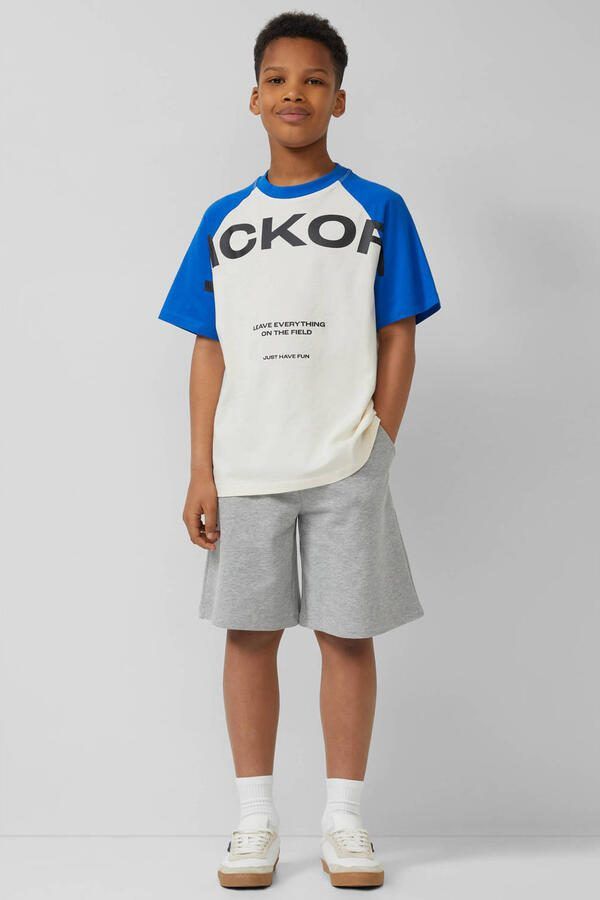 S.Oliver regular waist sweatshort lichtgrijs - Foto 2