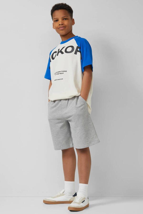 S.Oliver regular waist sweatshort lichtgrijs - Foto 3