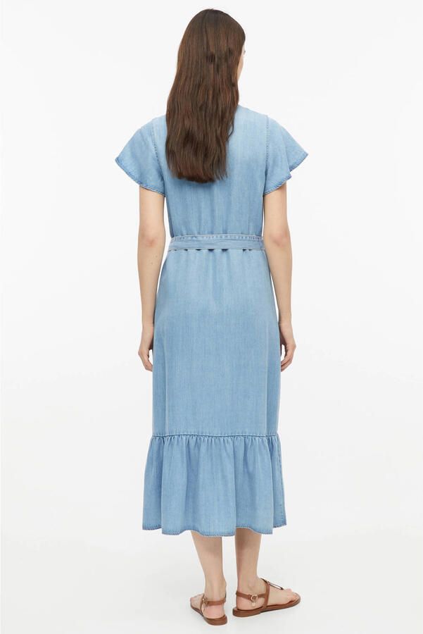 S.Oliver relaxed fit midi jurk met ceintuur lichtblauw denim - Foto 2