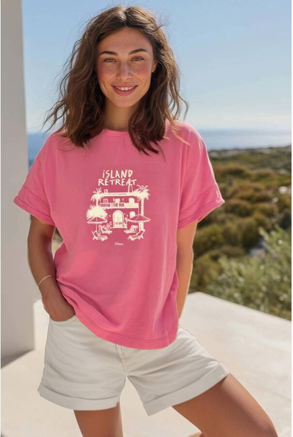 S.Oliver relaxed fit top met print koraalrood - Foto 2