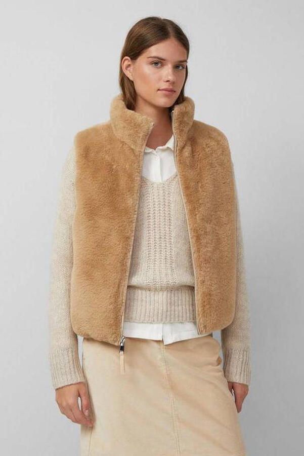 S.Oliver RED LABEL Aan twee kanten draagbaar gewatteerd regular fit gilet van imitatiebont - Foto 3