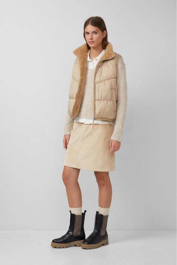 S.Oliver RED LABEL Aan twee kanten draagbaar gewatteerd regular fit gilet van imitatiebont - Foto 4