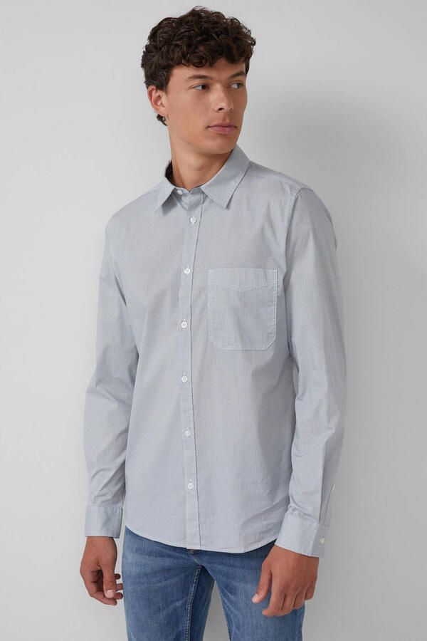 S.Oliver slim casual overhemd grijs