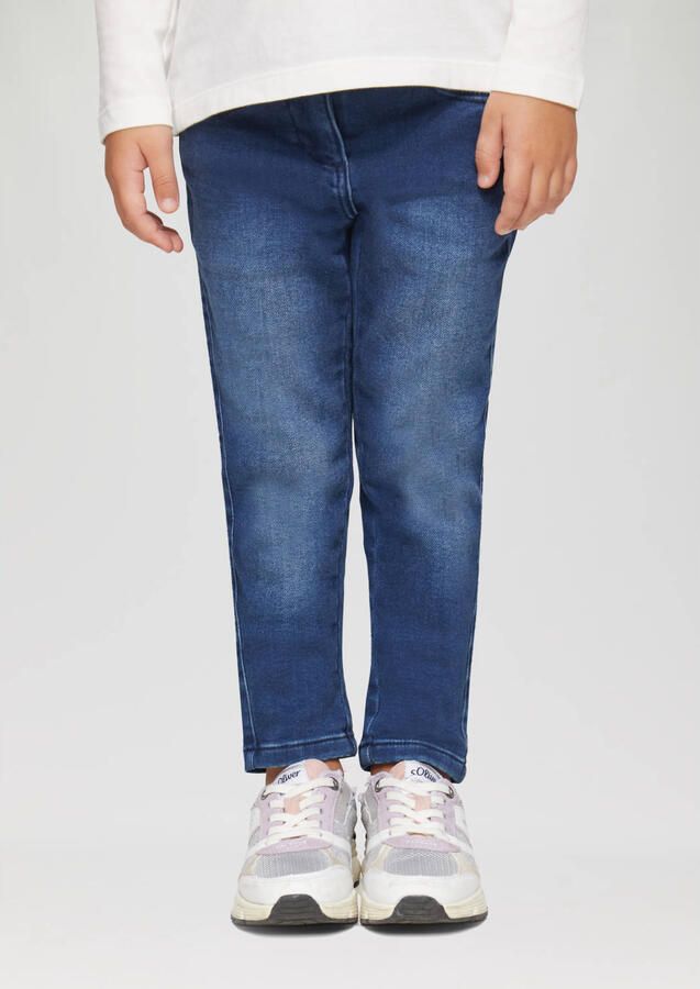 S.Oliver slim fit jeans dark denim Blauw Meisjes Katoen Effen 110 - Foto 2