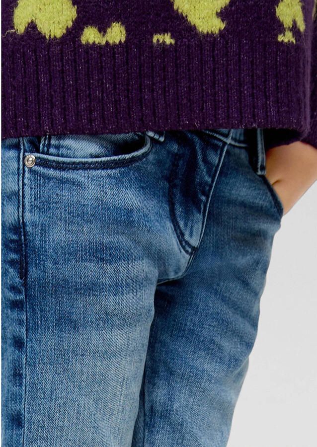 S.Oliver slim fit jeans KATHY blauw Meisjes Polyester Effen 122