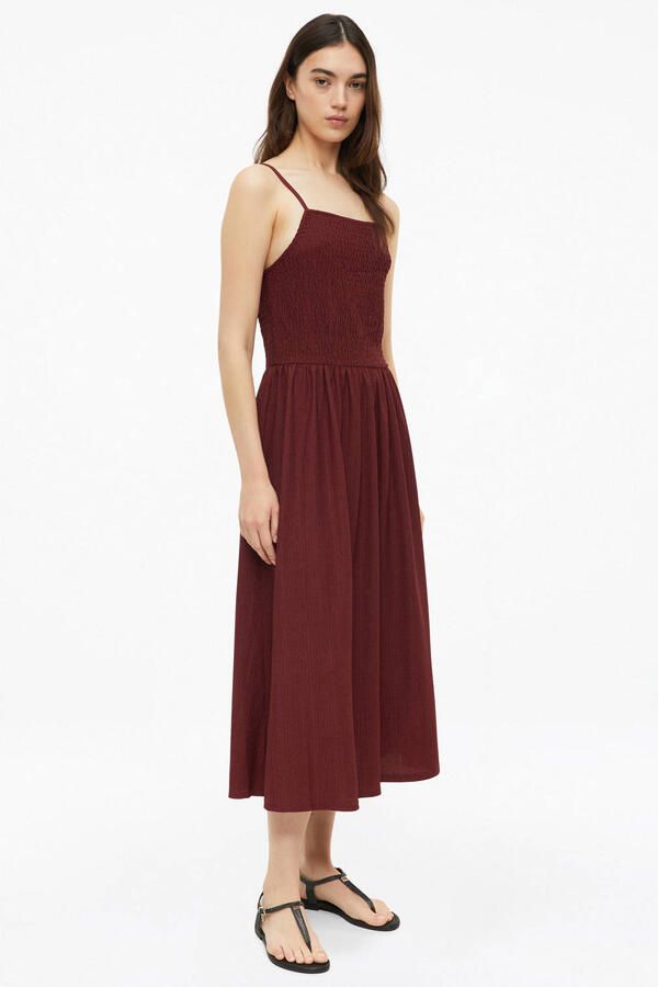 S.Oliver slim fit midi jurk donkerrood - Foto 2