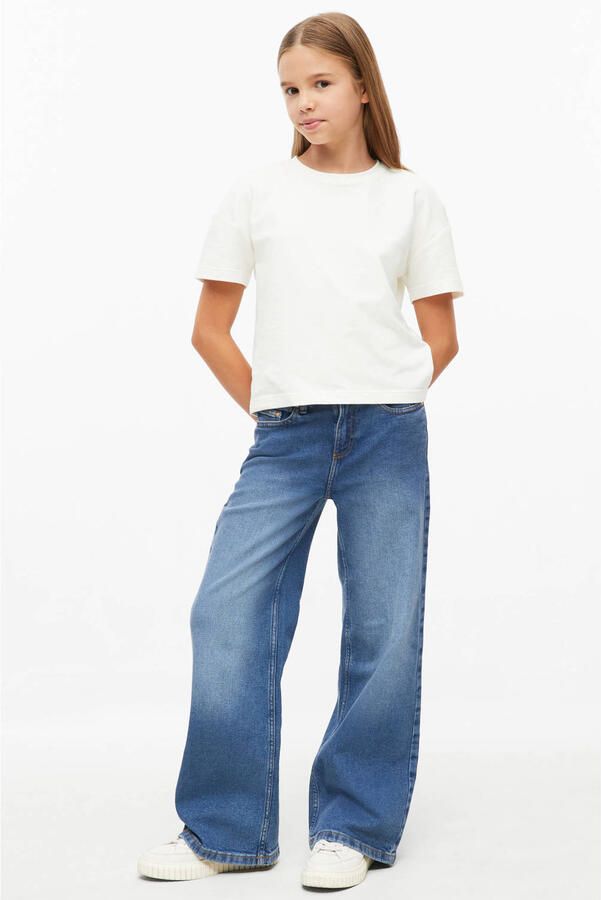 S.Oliver slim fit wide leg jeans mediumblauw - Foto 2